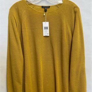 Eileen Fisher Gold Organic Cotton/Linen Crew Neck Top - 1X NWT